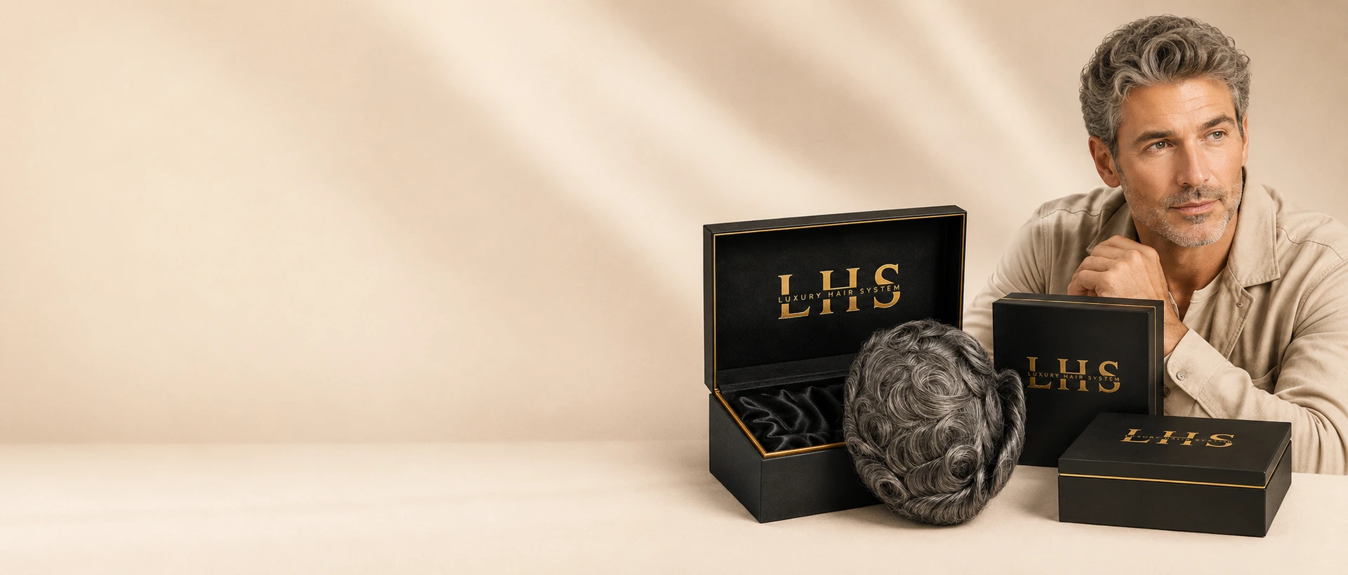 LHS mature male model with premium men's hair systems